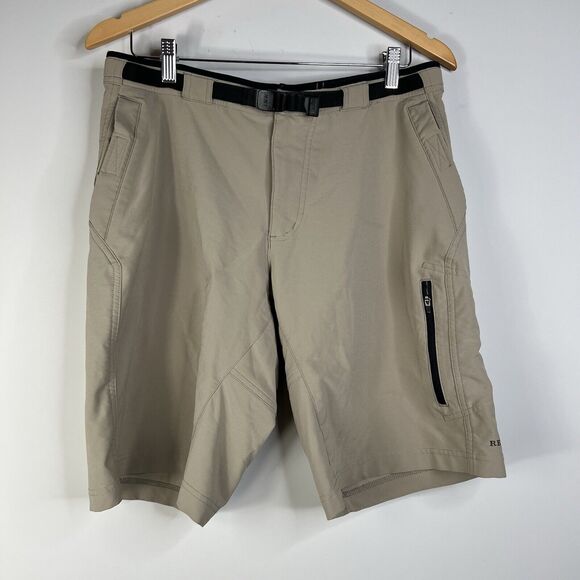 REI Technical Hiking Belted Shorts Mens Medium Khaki Tan Outdoors - Picture 1 of 7